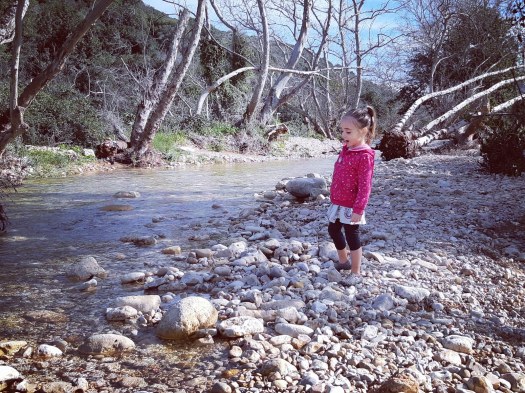 ילדה משתעשעת על רקע עין חרדלית